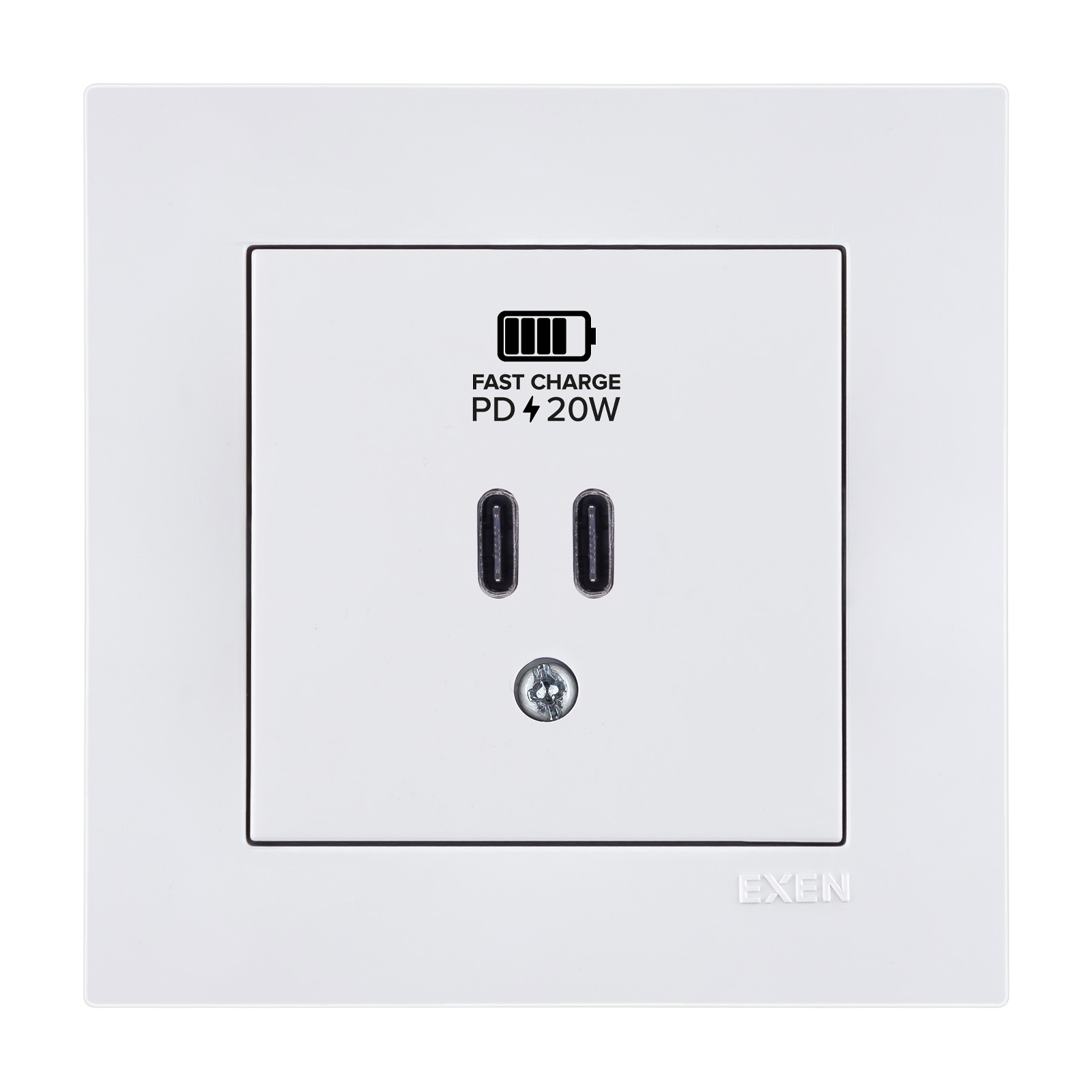 KARELL BEYAZ 2X USB Şarj Prizi Type-C