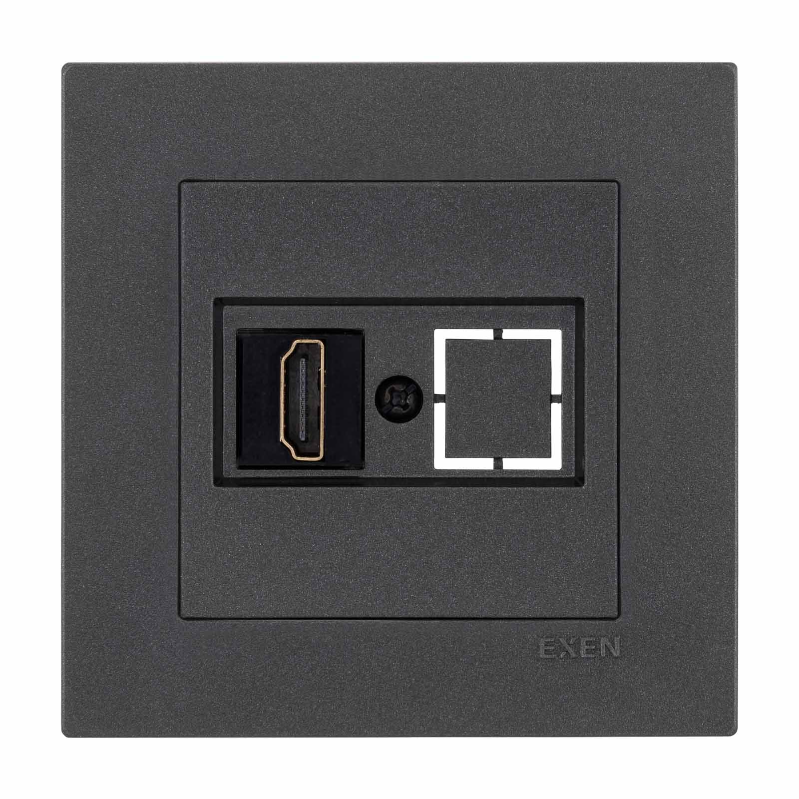 KARELL ANTRASİT HDMI Priz Jaklı