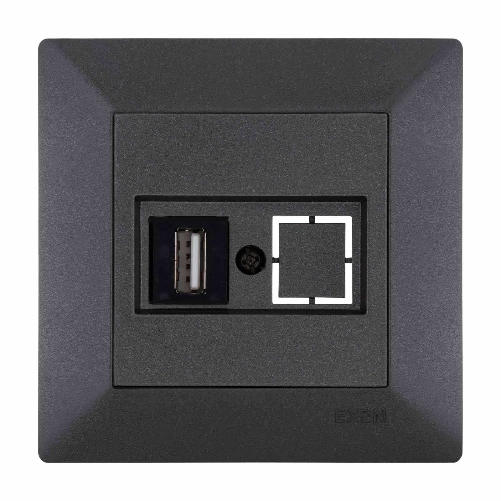 ODAK ANTRASİT USB Prizi Jaklı (Şarj edemez)