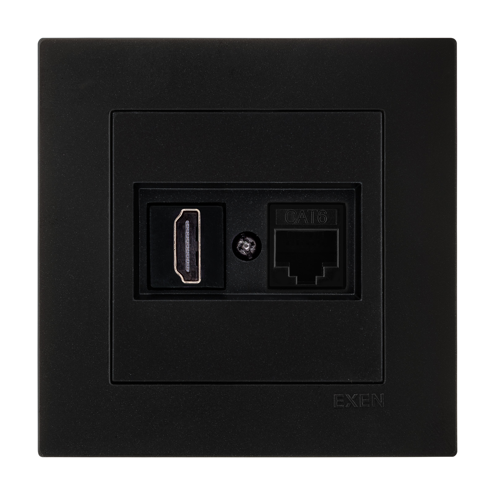 KARELL METALİK SİYAH HDMI+DATA Priz Jaklı