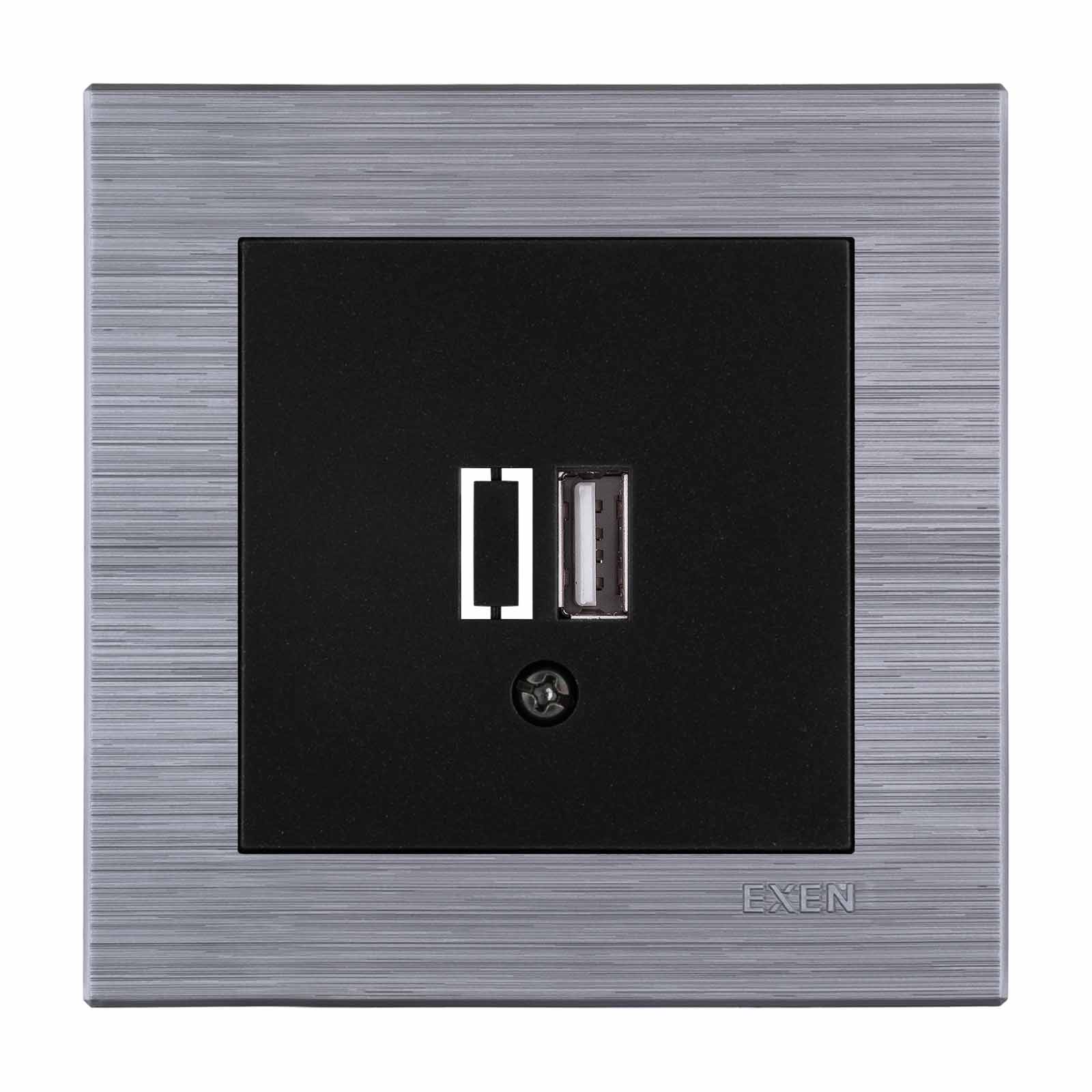 COMFORT IRON - METALİK SİYAH USB Şarj Prizi