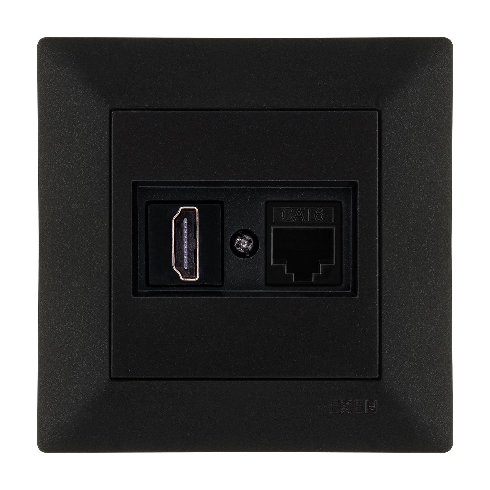 ODAK METALİK SİYAH HDMI+DATA Priz Jaklı