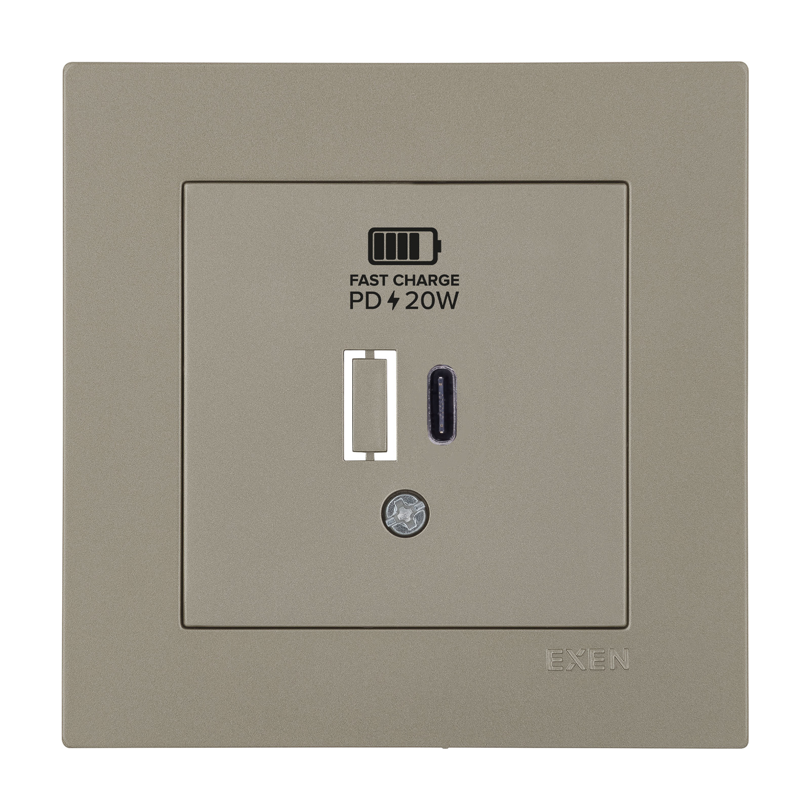 KARELL TİTANYUM USB Şarj Prizi Type-C 