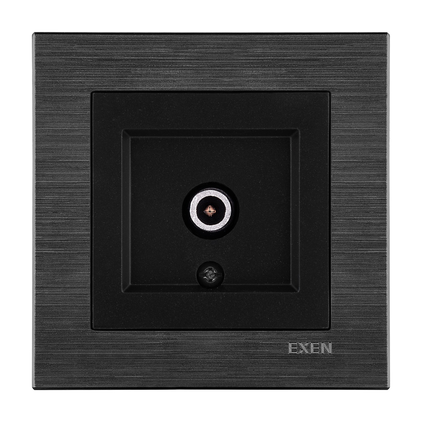 COMFORT SPACE BLACK - METALİK SİYAH TV Priz Ekranlı Geçişli
