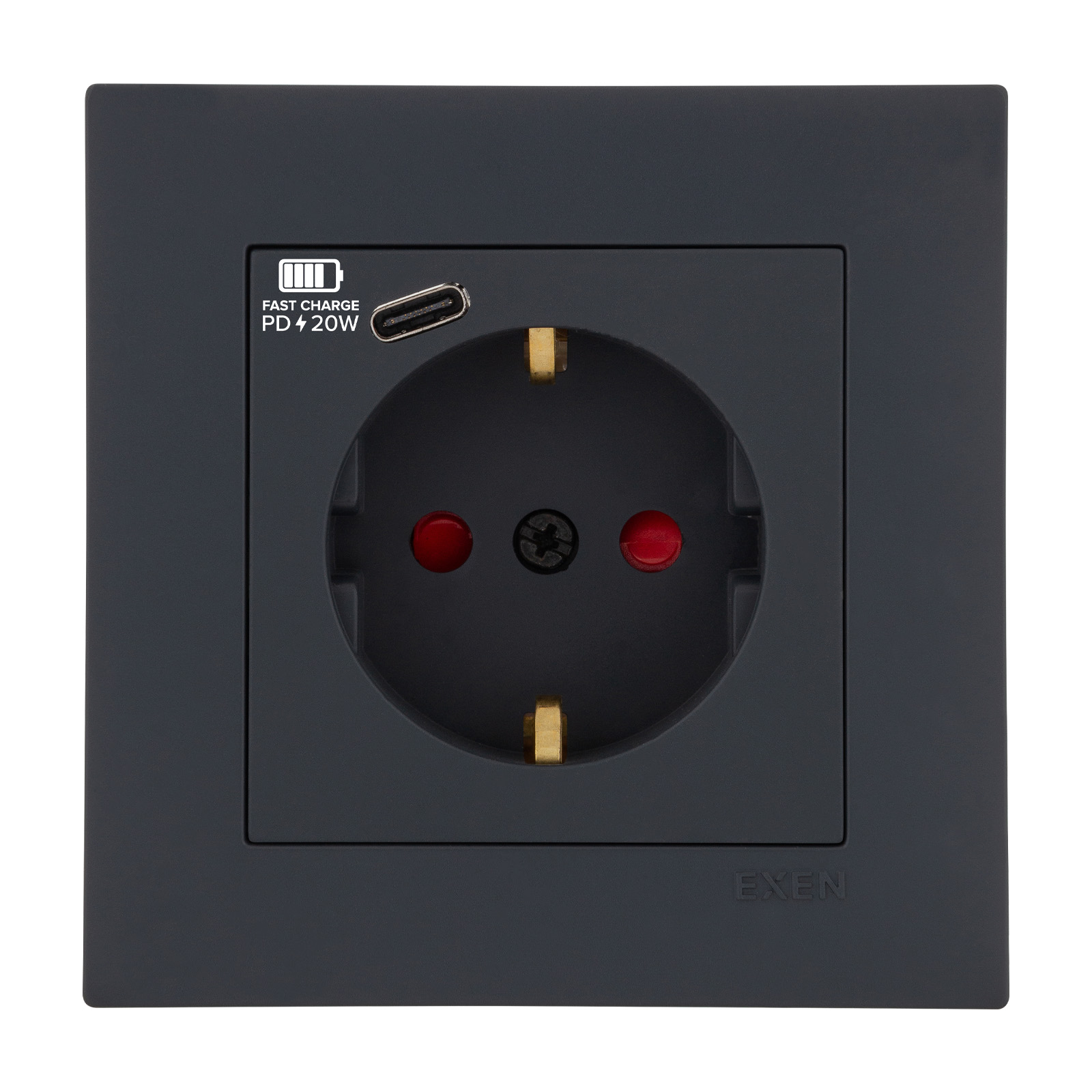 KARELL FÜME Topraklı Priz + Type-C