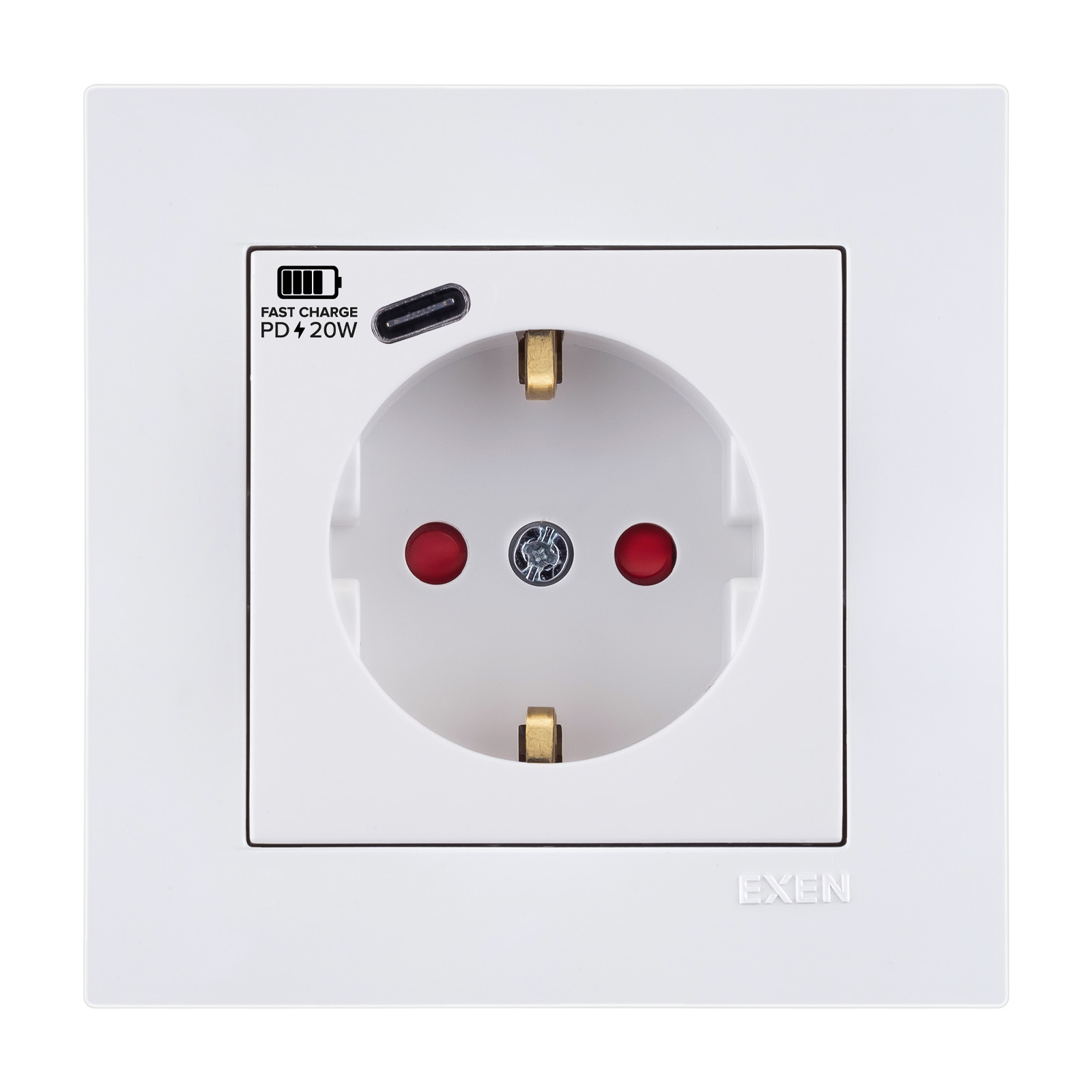 KARELL BEYAZ Topraklı Priz + Type-C