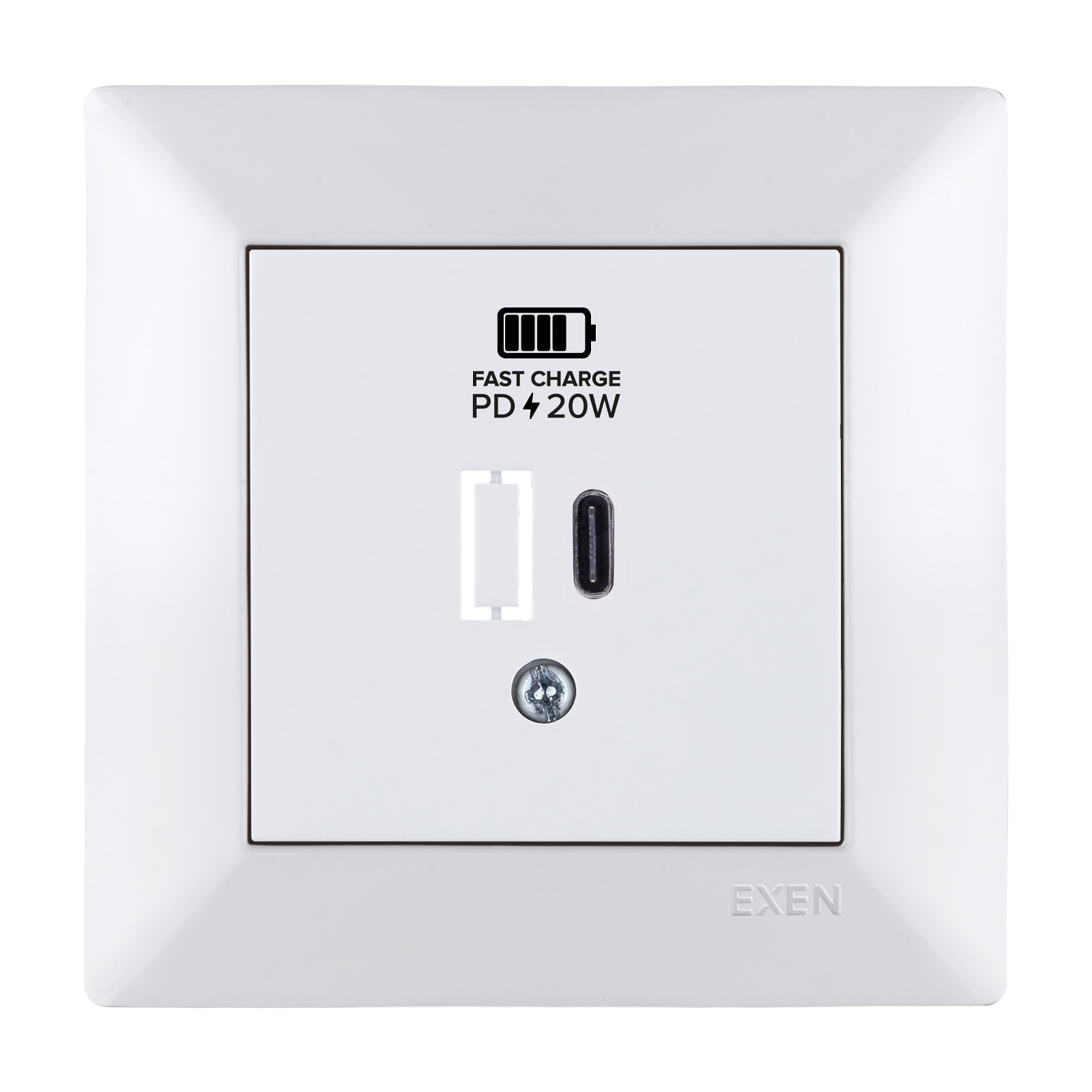 ODAK BEYAZ USB Şarj Prizi Type-C 