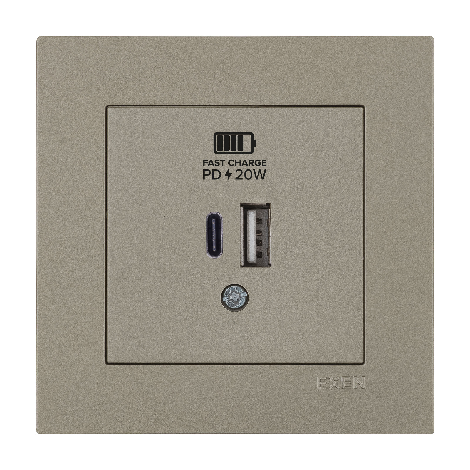 KARELL TİTANYUM 2X USB Şarj Prizi Type-C + Type-A