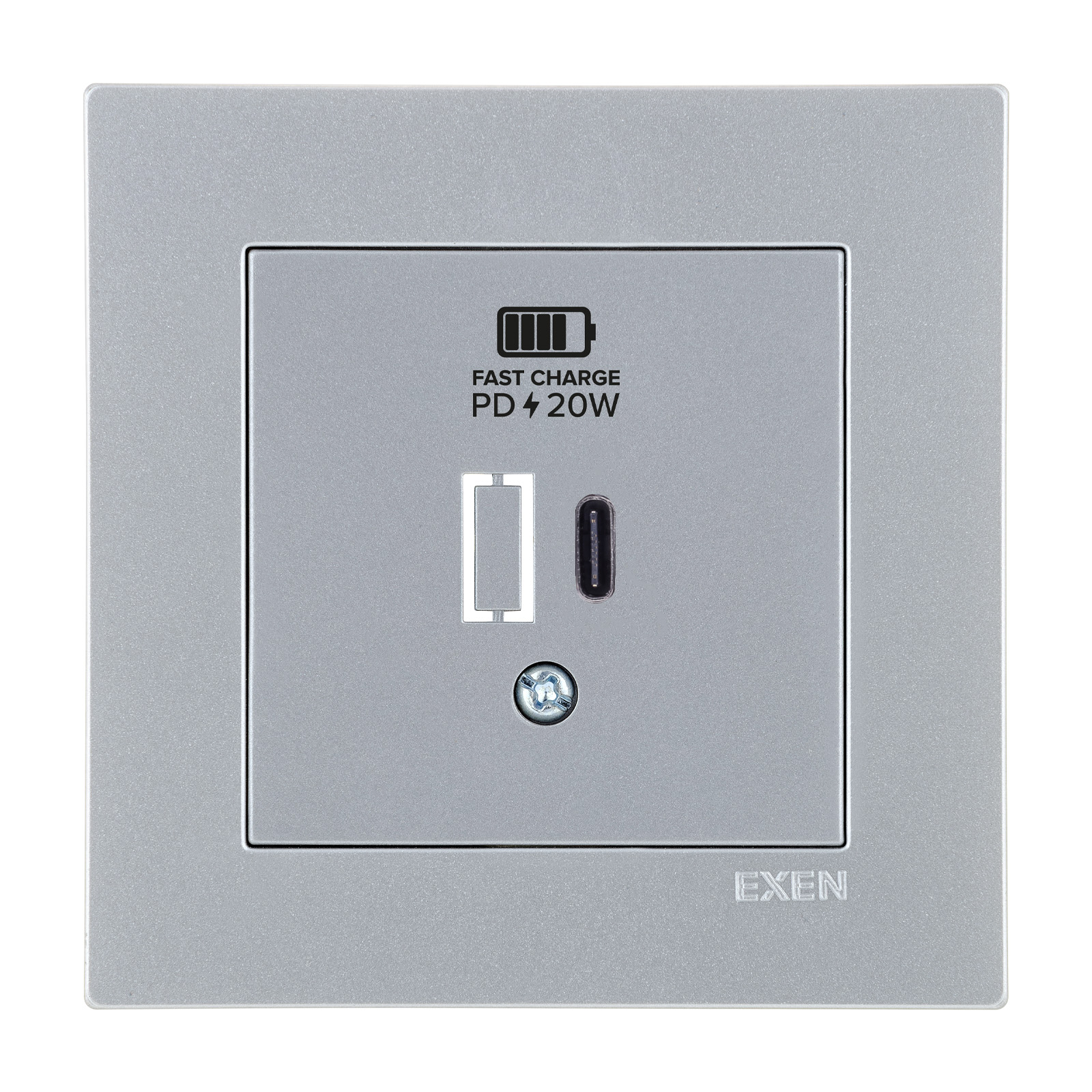 KARELL GÜMÜŞ USB Şarj Prizi Type-C 