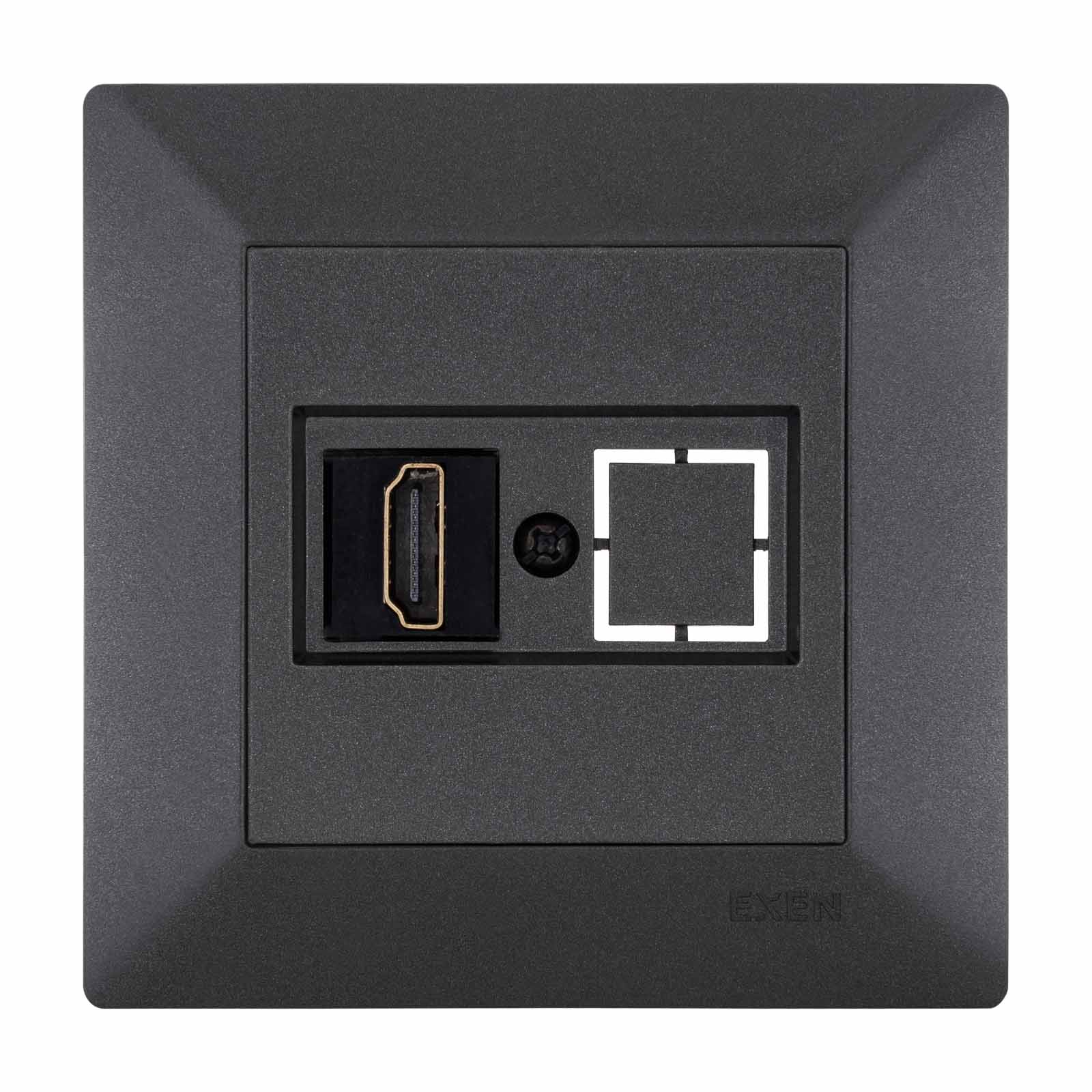 ODAK ANTRASİT HDMI Priz Jaklı