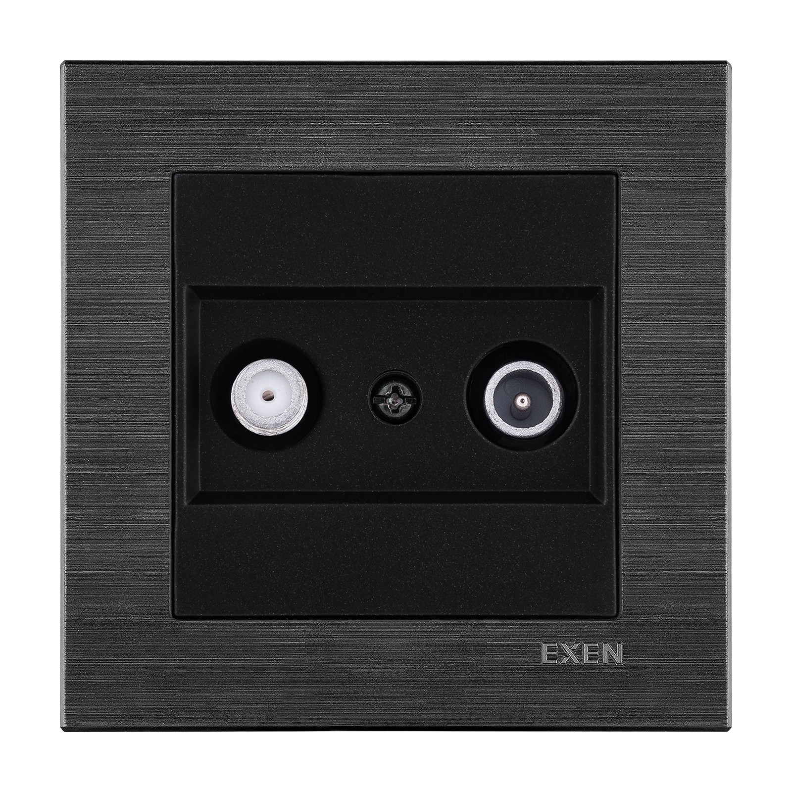 COMFORT SPACE BLACK - METALİK SİYAH TV-SAT Prizi Sonlu 