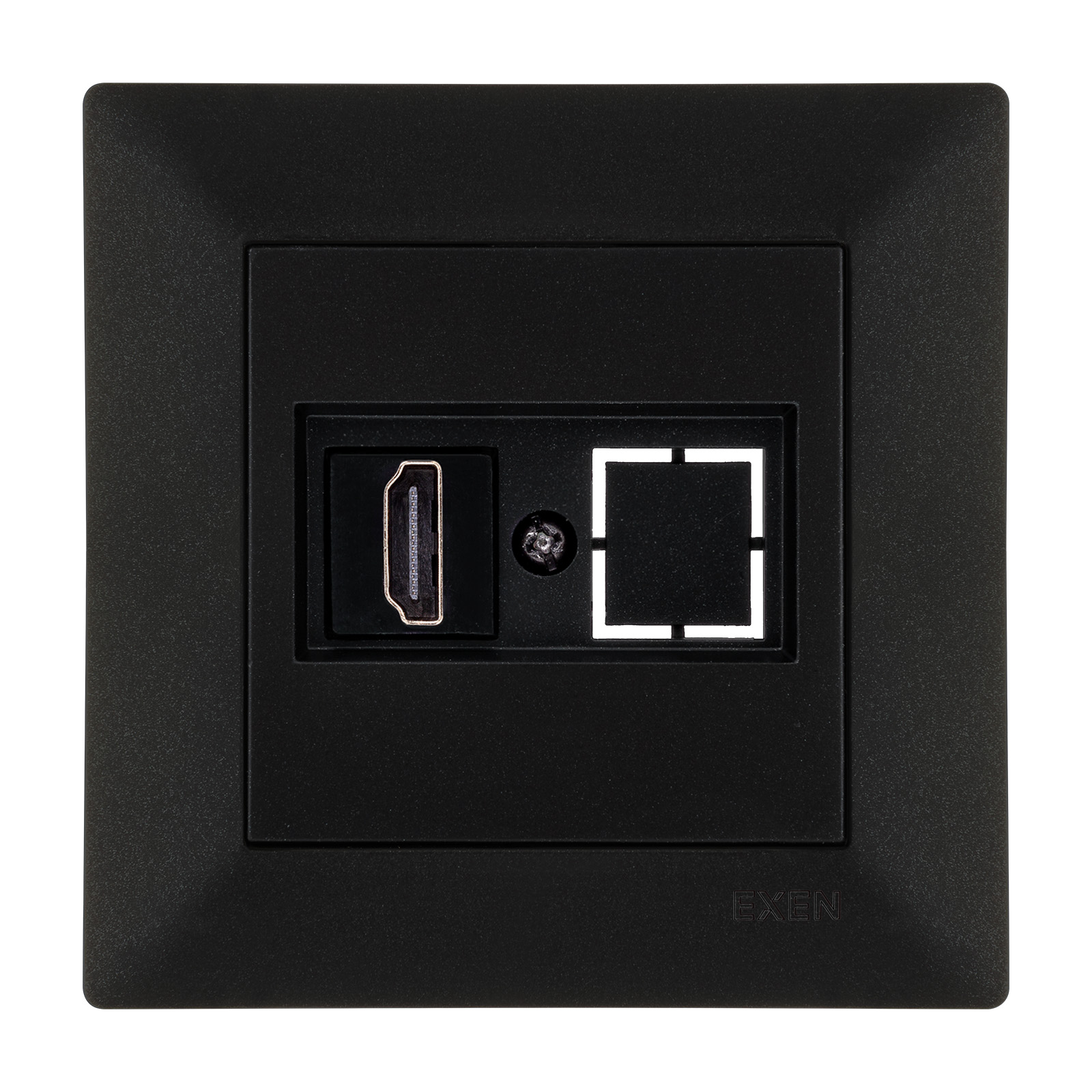 ODAK METALİK SİYAH HDMI Priz Jaklı
