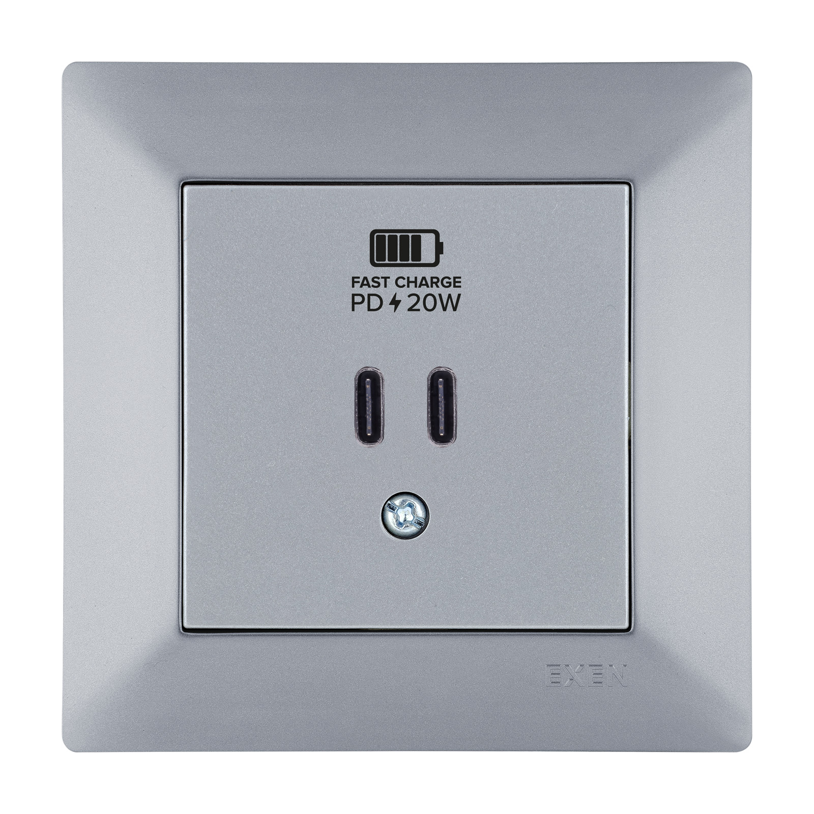 ODAK GÜMÜŞ 2X USB Şarj Prizi Type-C